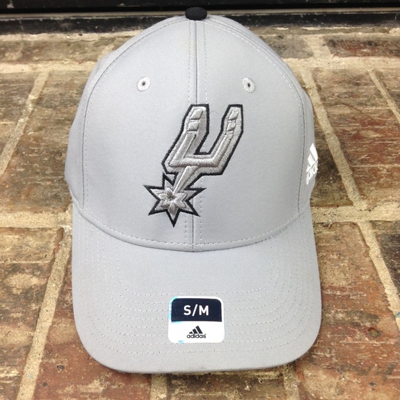 adidas Other - Adidas NBA SA Spurs Grey Black Pop Stretch Fit Cap